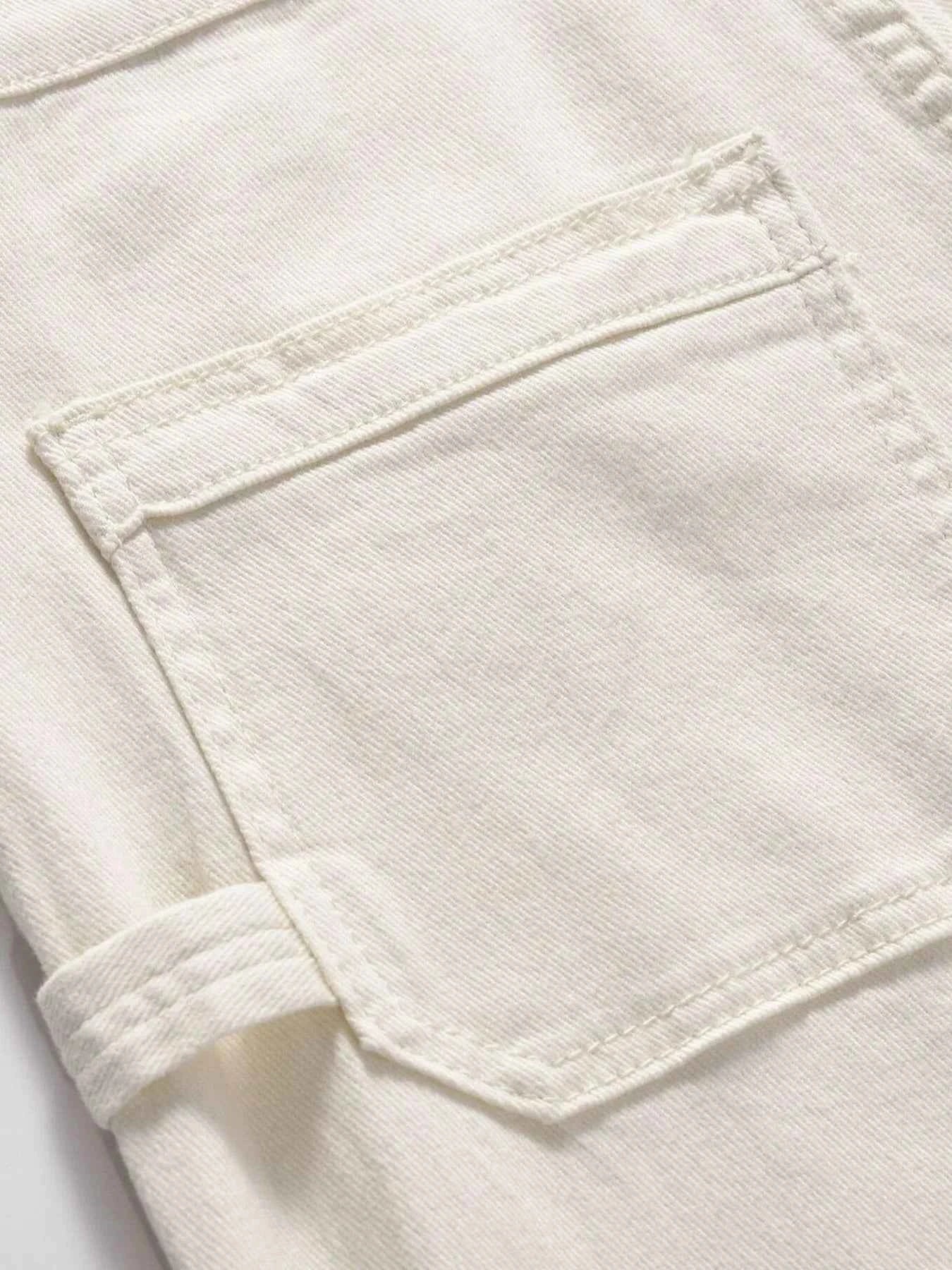 Men's Slim Straight Jeans with Snap Detail