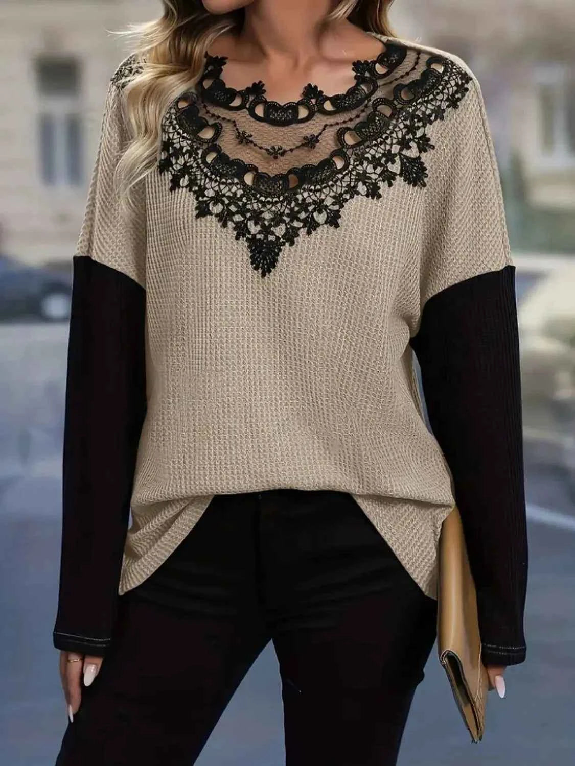 Decorative Lace Long Sleeve - Damned Threads