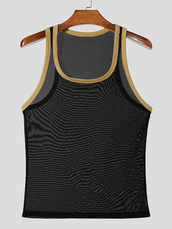Men's Contrast Trim Sheer Tank - Damned Threads