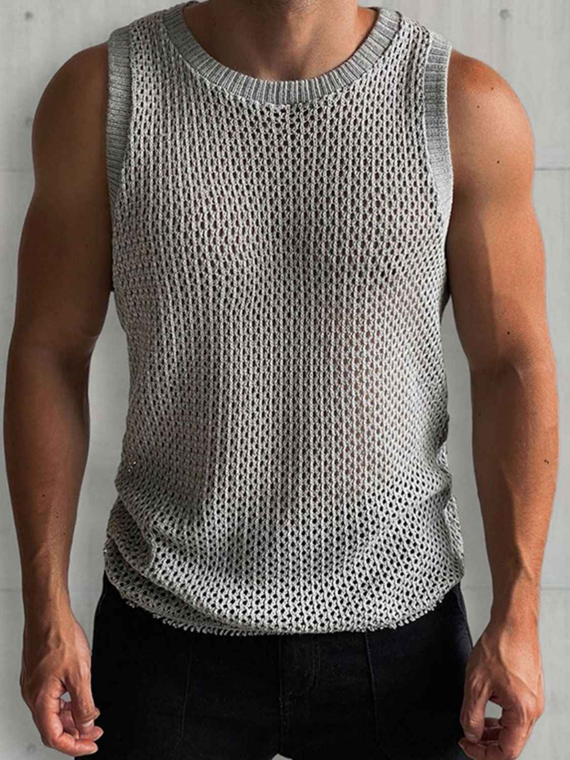Men's Sleeveless Sheer Knit Top - Damned Threads