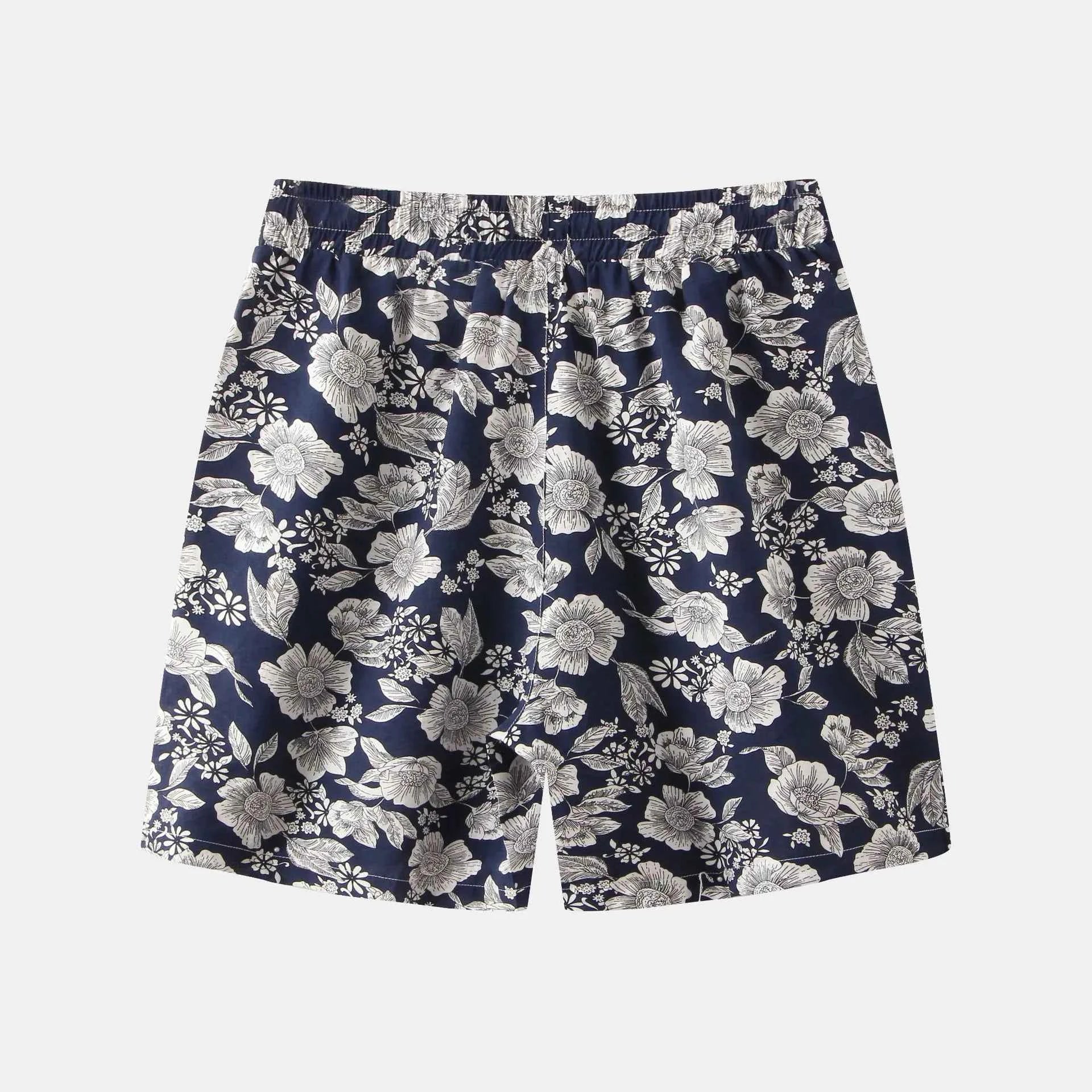 Men's Plus Size Floral Print Elastic Waist Casual Shorts