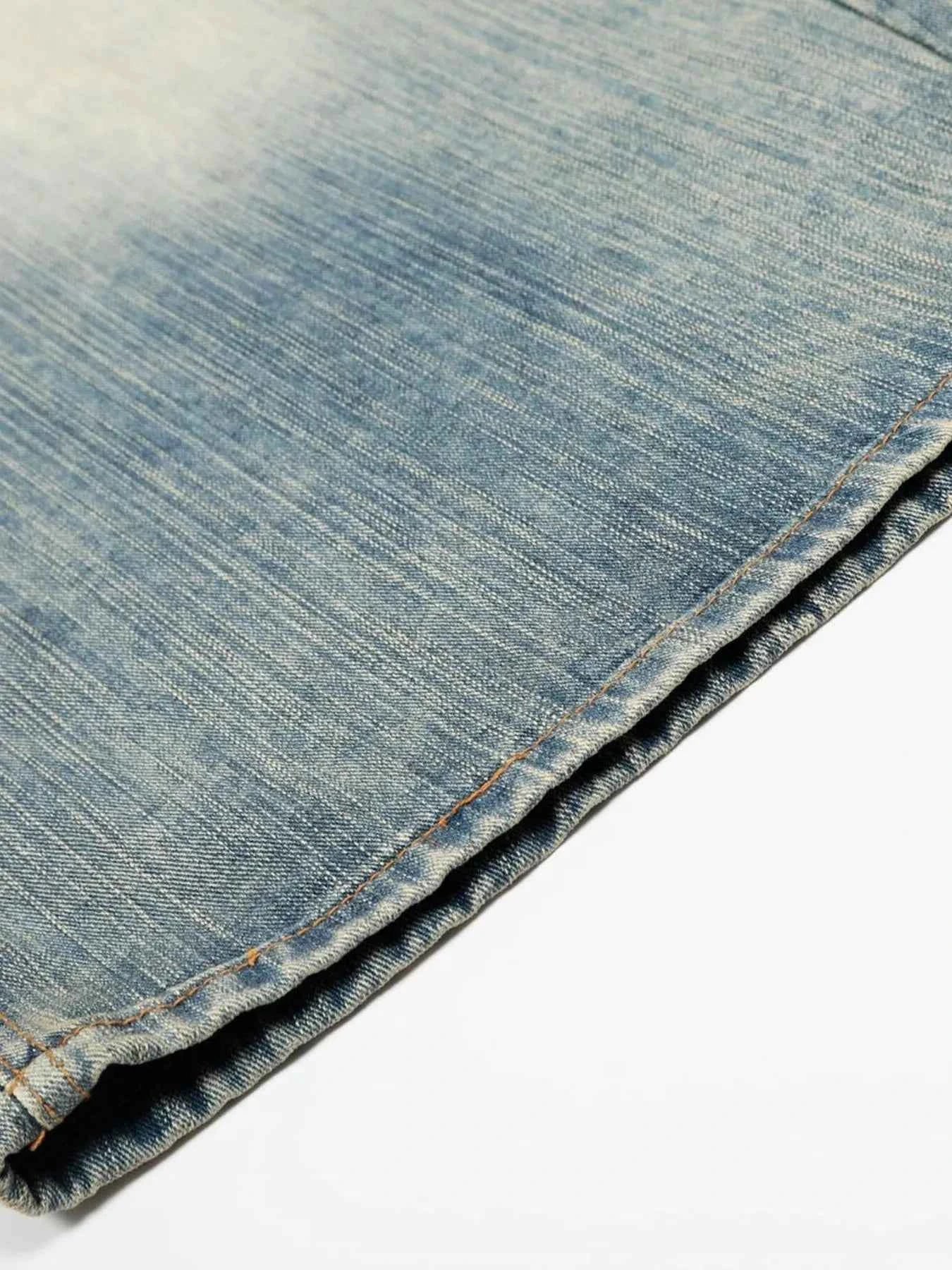 Men's Wash Wide-Leg Denim Shorts