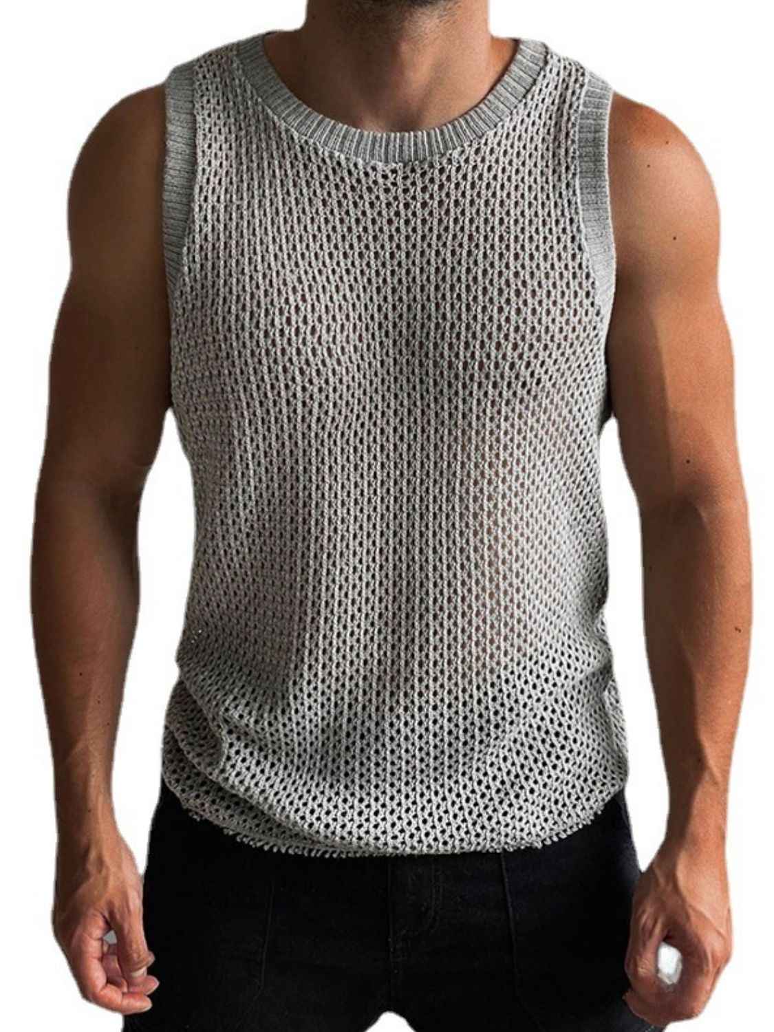 Men's Sleeveless Sheer Knit Top - Damned Threads