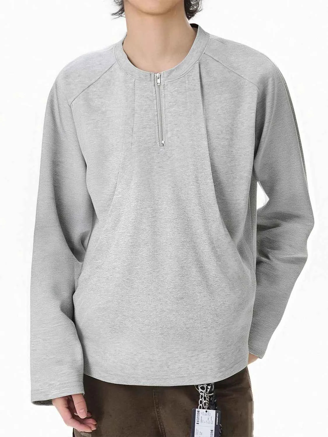 Men's Quarter Zip Long Sleeve T-Shirt