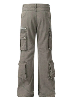 Men's Multi-Pocket Cargo Wide Leg Jeans