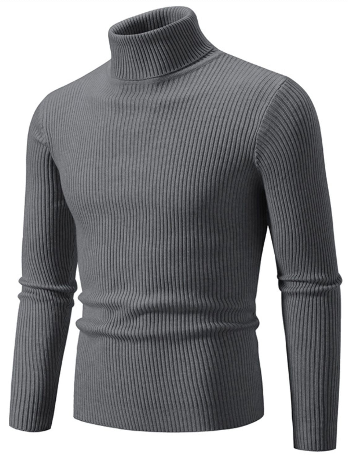 Men's Turtleneck Long Sleeve Ribbed Sweater - Damned Threads