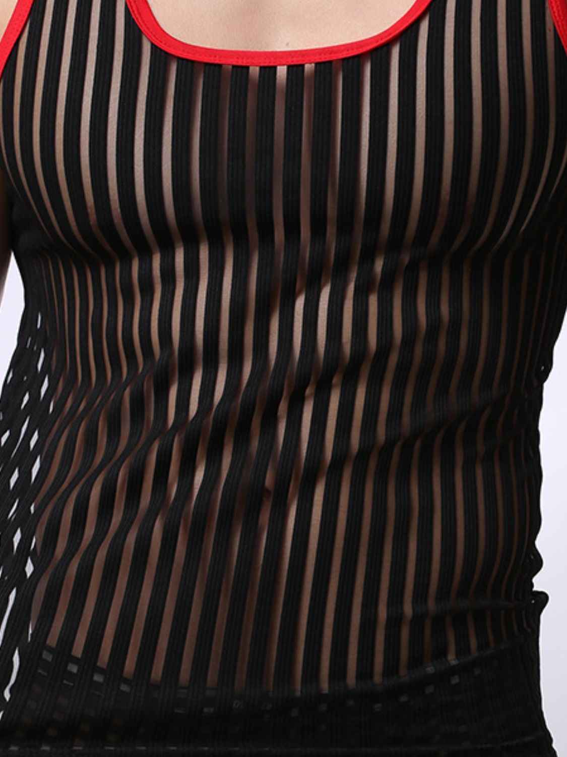 Men's Striped Mesh Tank - Damned Threads