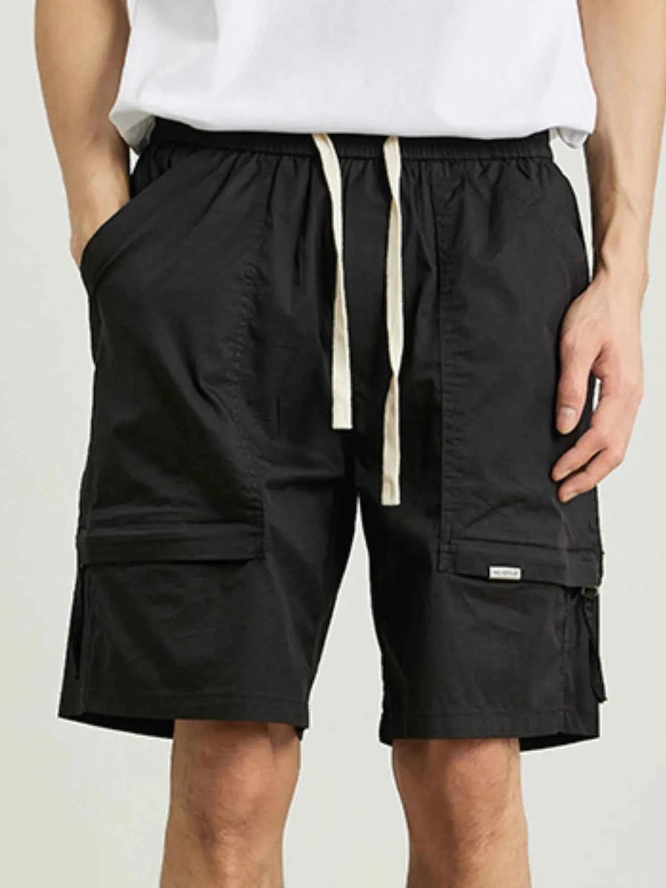 Men's Plus Size Casual Cargo Drawstring Shorts