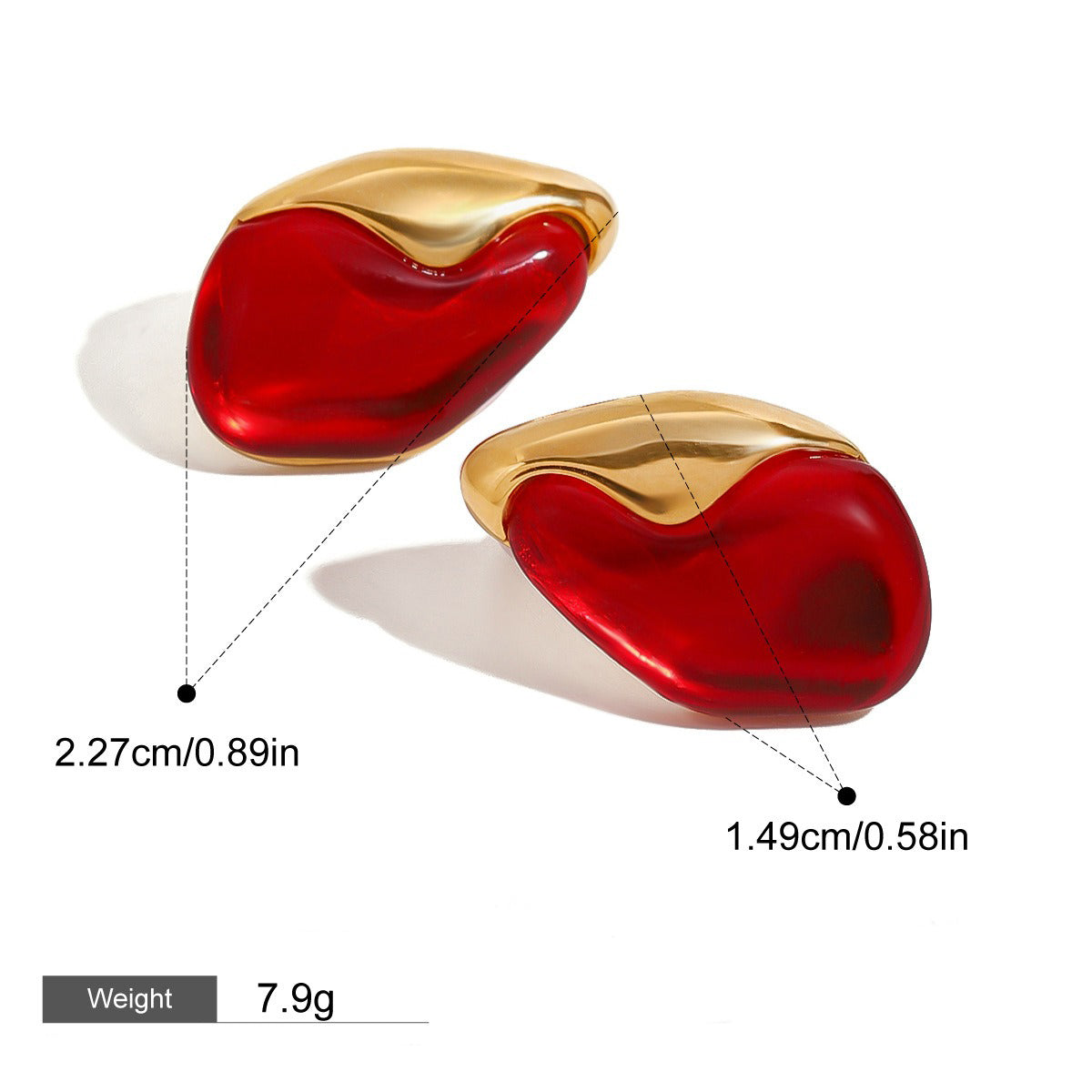 18K Gold Geometric Inlaid Gem Earrings - Damned Threads