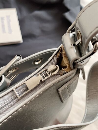 PU Leather Buckle Shoulder Bag - Damned Threads