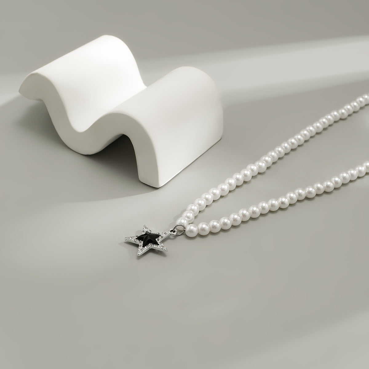 Five-Pointed Star Diamond & Pearl Necklace - Damned Threads