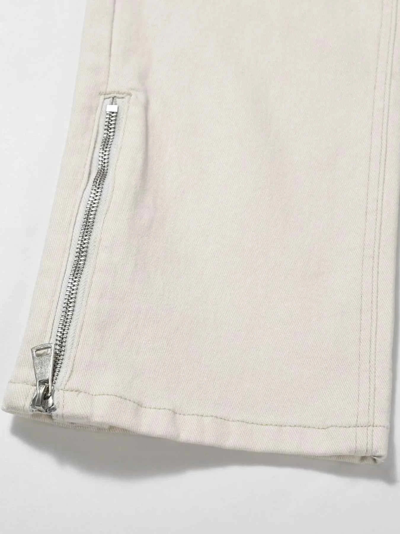 Men's Multi-Pocket Pants with Zipper Details