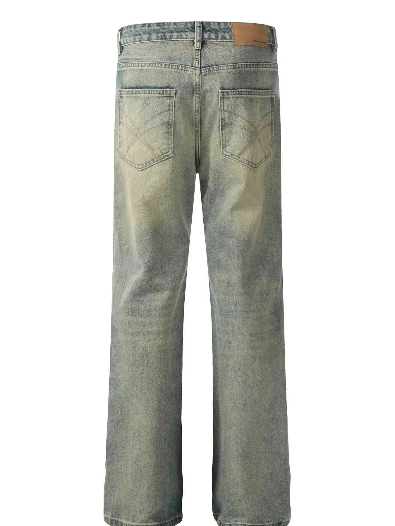 Men's Distressed Straight Leg Jeans