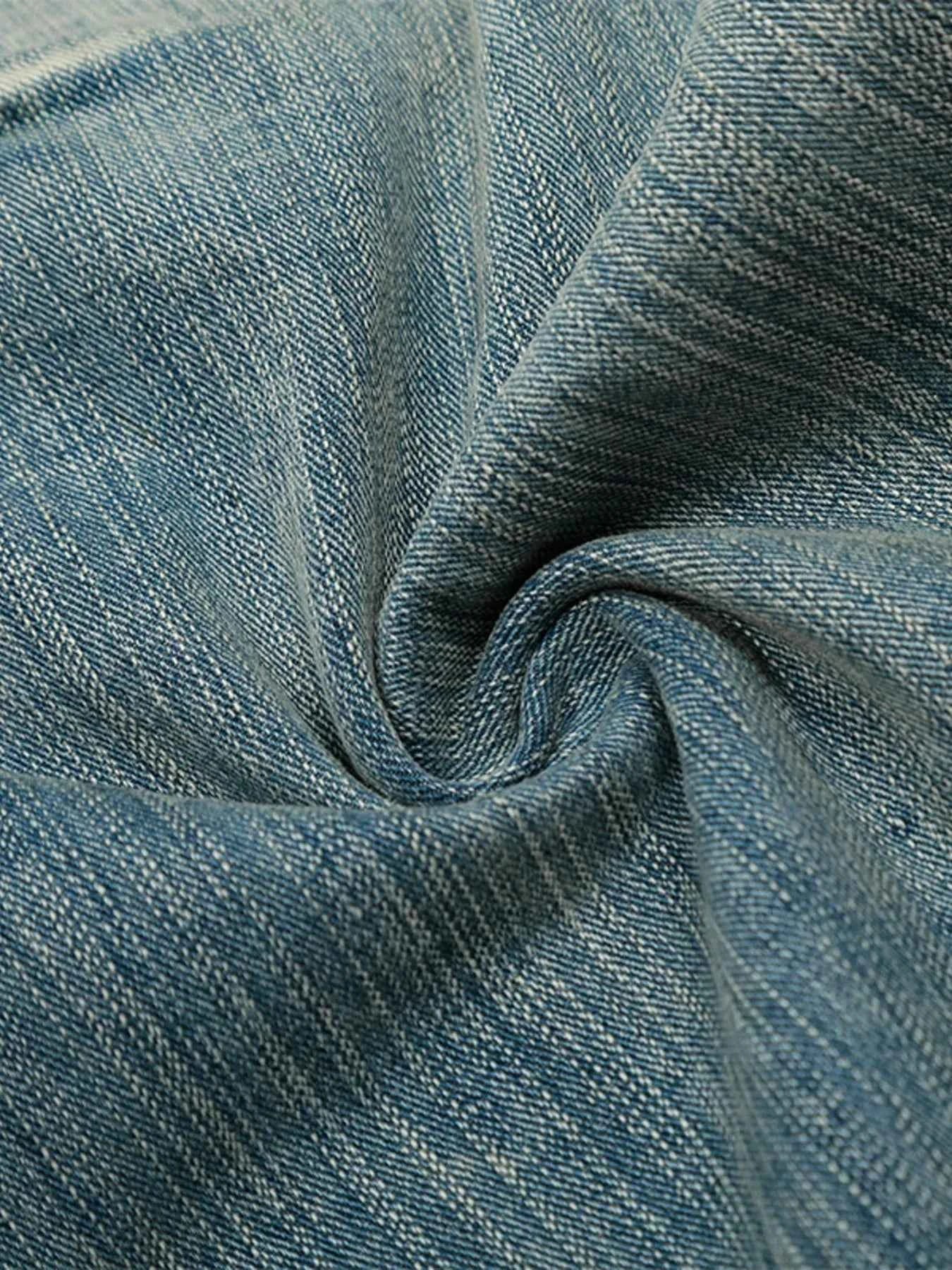 Men's High Waist Washed Curved Jeans