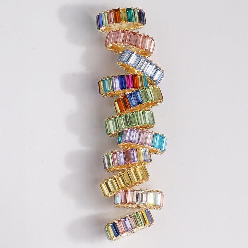 18K Gold Colorful Gem-Stacked Ring - Damned Threads