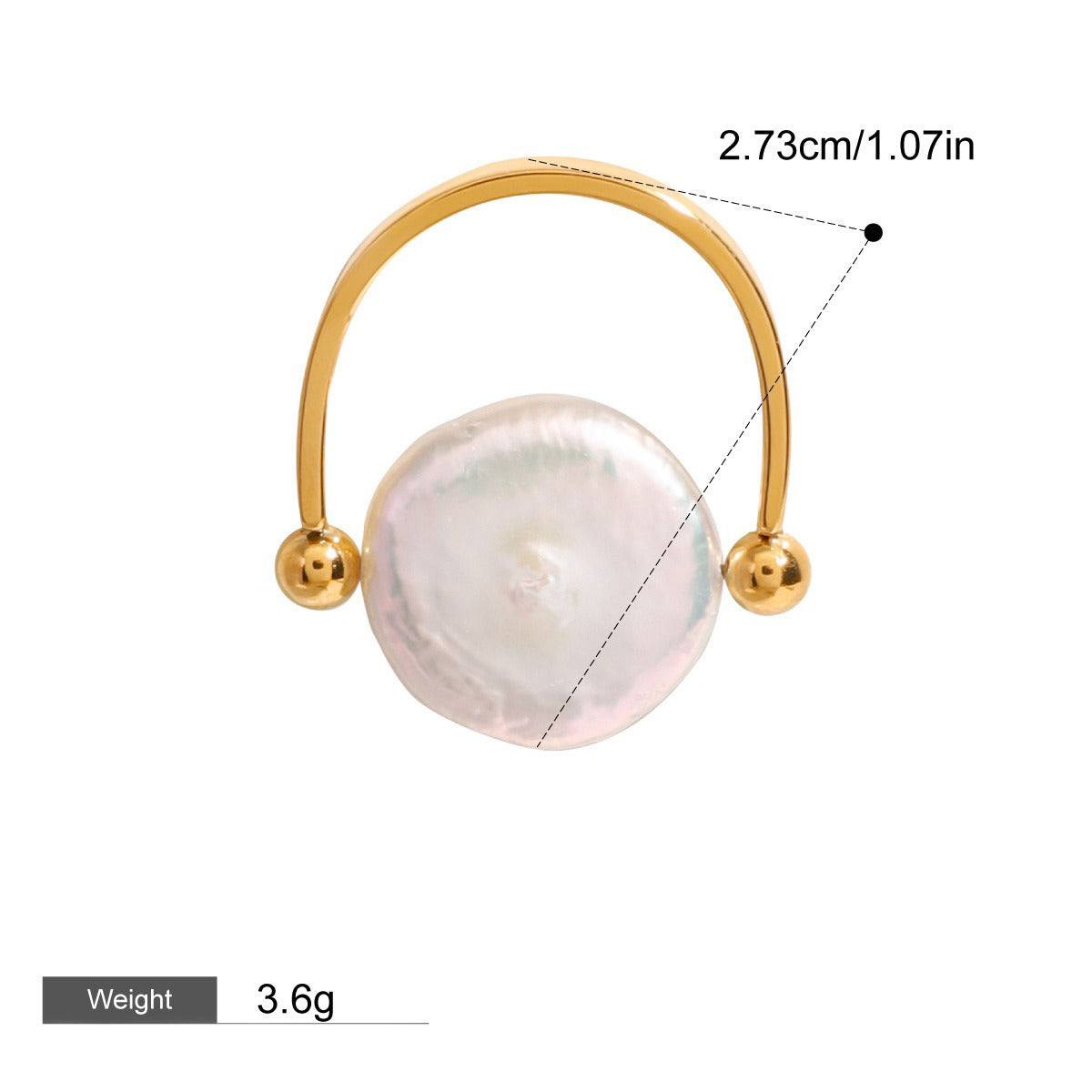 18K Gold Button Pearl Lux Ring - Damned Threads