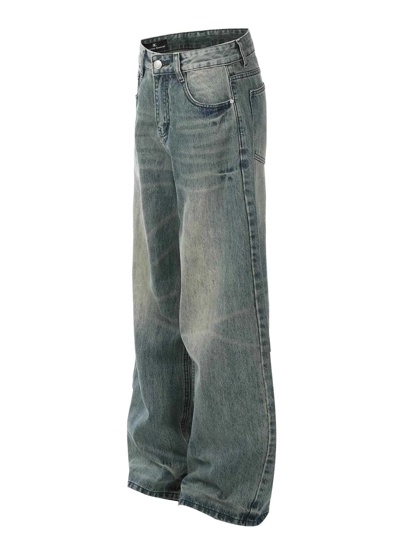 Men's Vintage Washed Wide-Leg Jeans