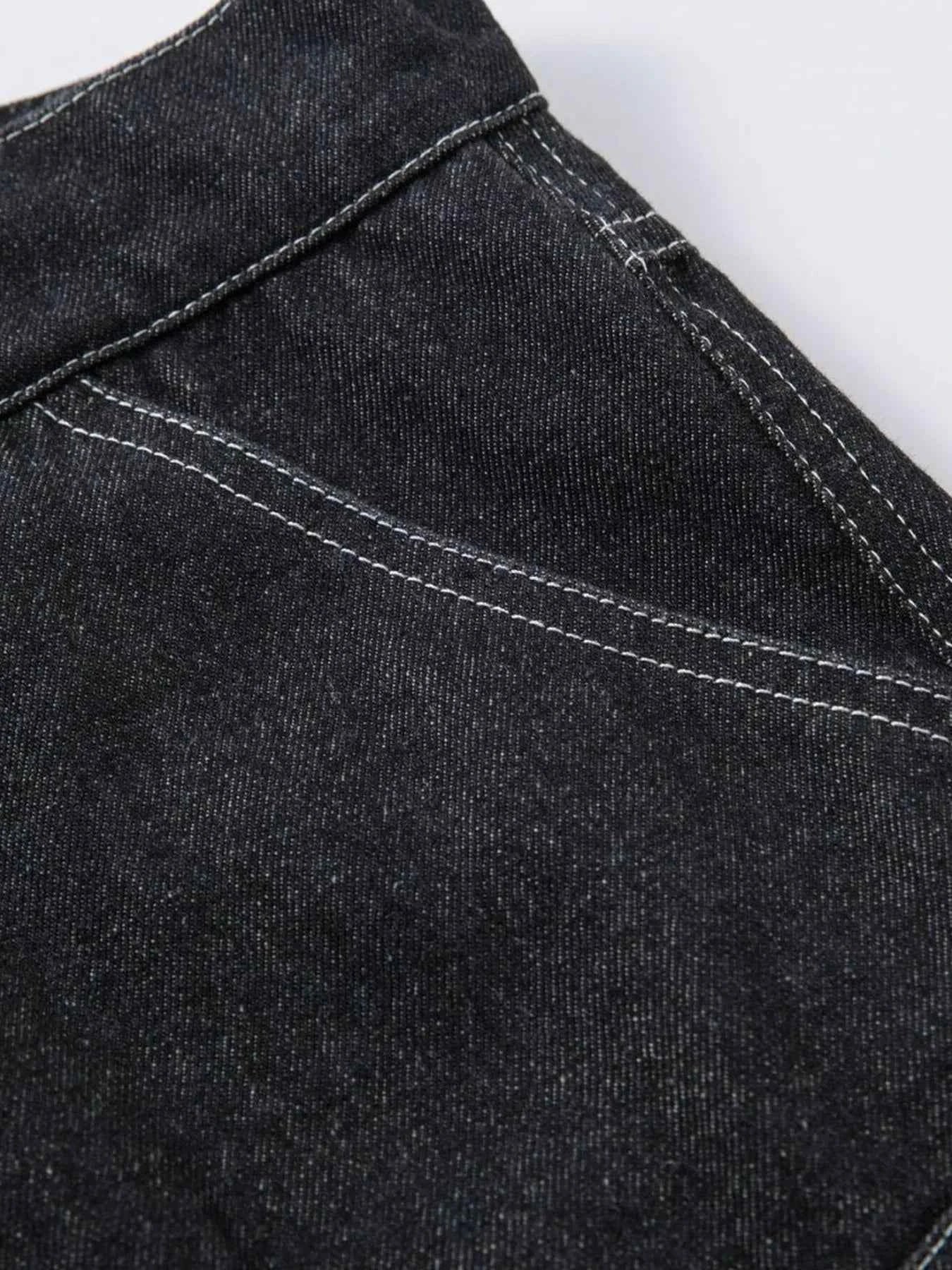 Men's Wide Leg Jeans with Contrast Panels