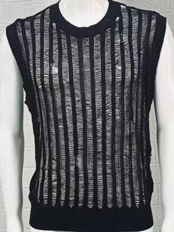 Men's Round Neck Hollow Out Sleeveless Top - Damned Threads