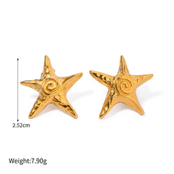 18K Gold-Plated Starfish/Shell/Conch/Bee-Shaped Earrings - Damned Threads
