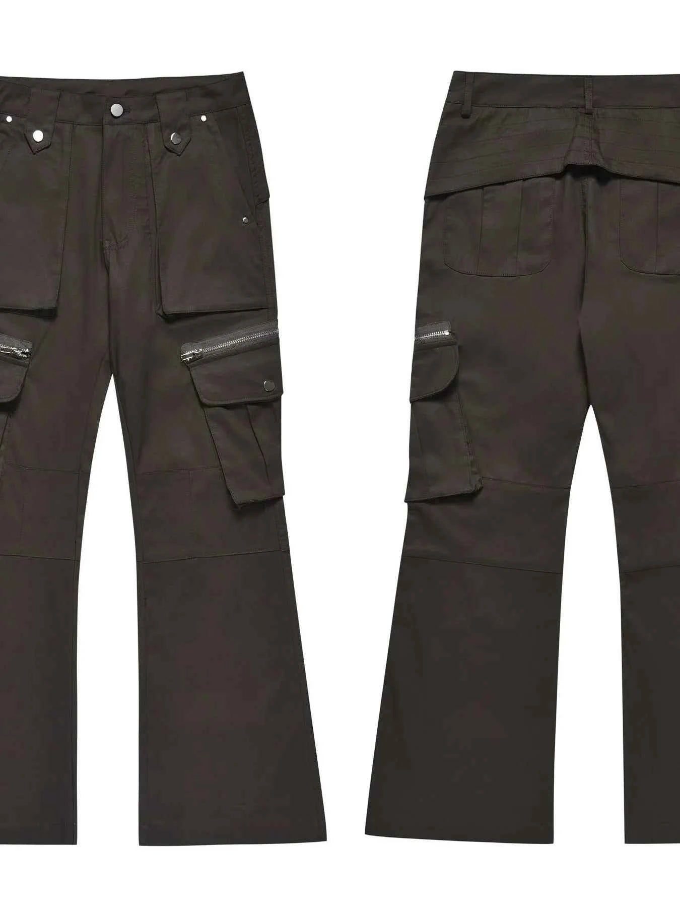 Men's Multi-Pocket Flared Cargo Pants