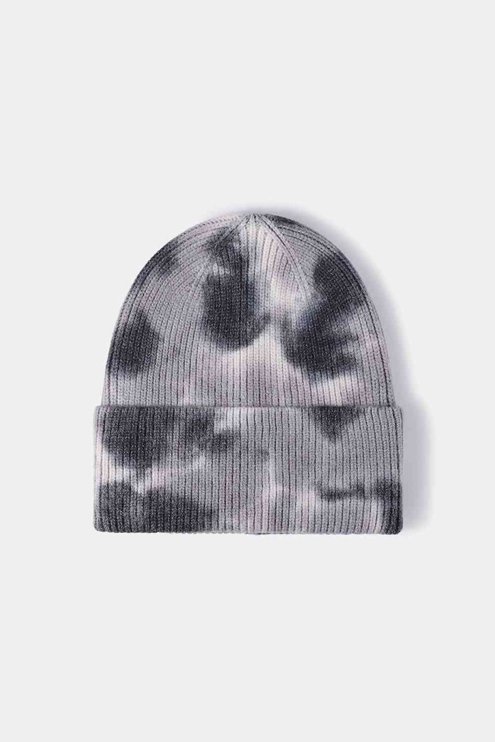 Tie-Dye Cuffed Rib-Knit Beanie Hat - Damned Threads