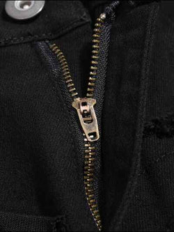 Men's Washed Distressed Panelled Jeans - Damned Threads