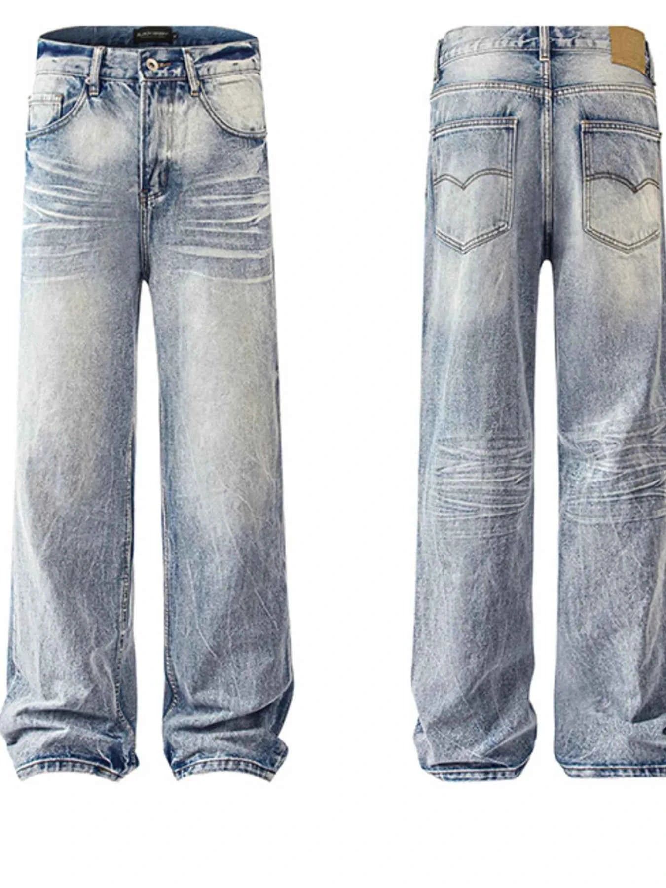 Men's Washed Wide Leg Relaxed Fit Jeans