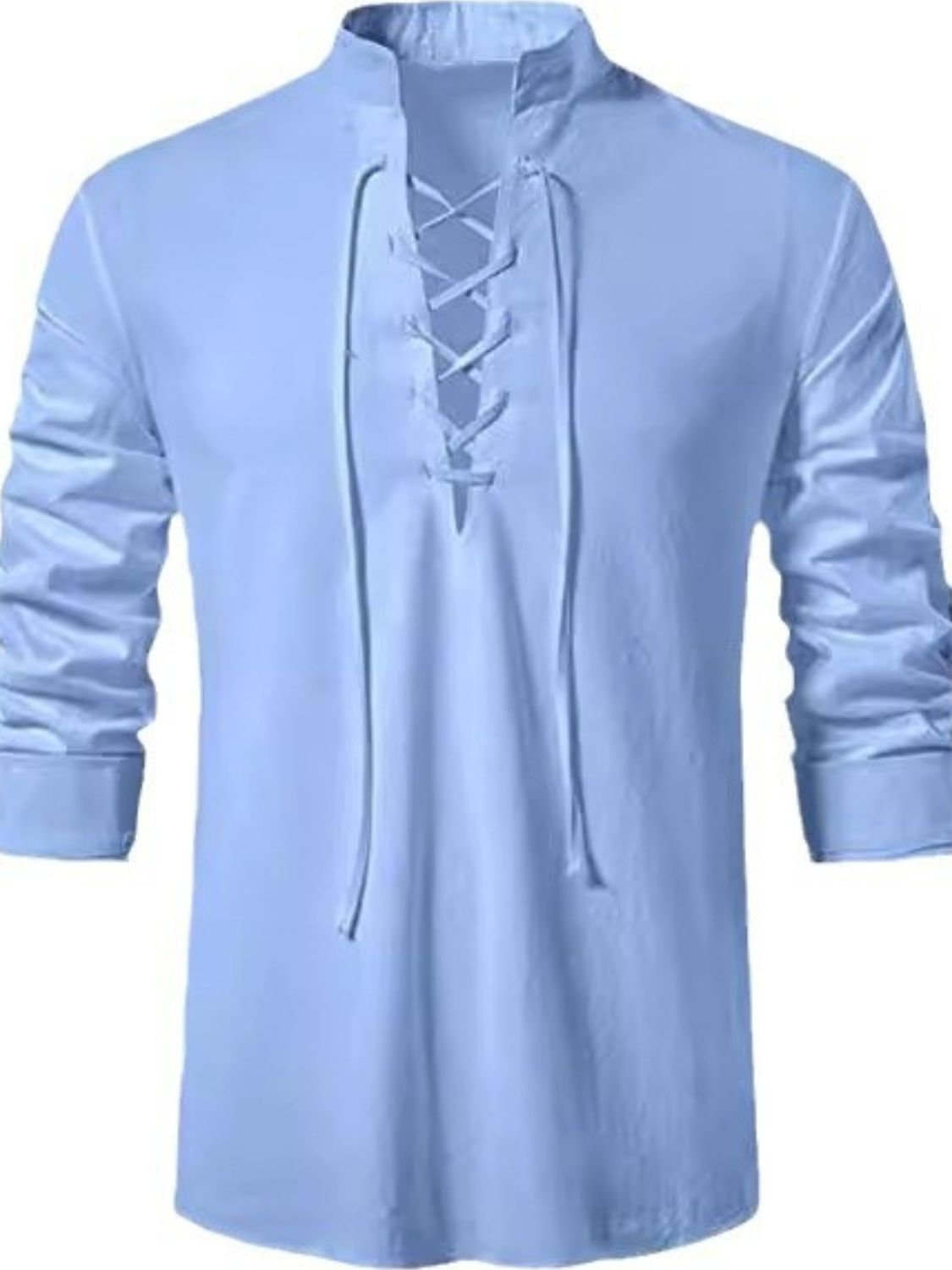 Men's Lace Up Long Sleeve Blouse - Damned Threads