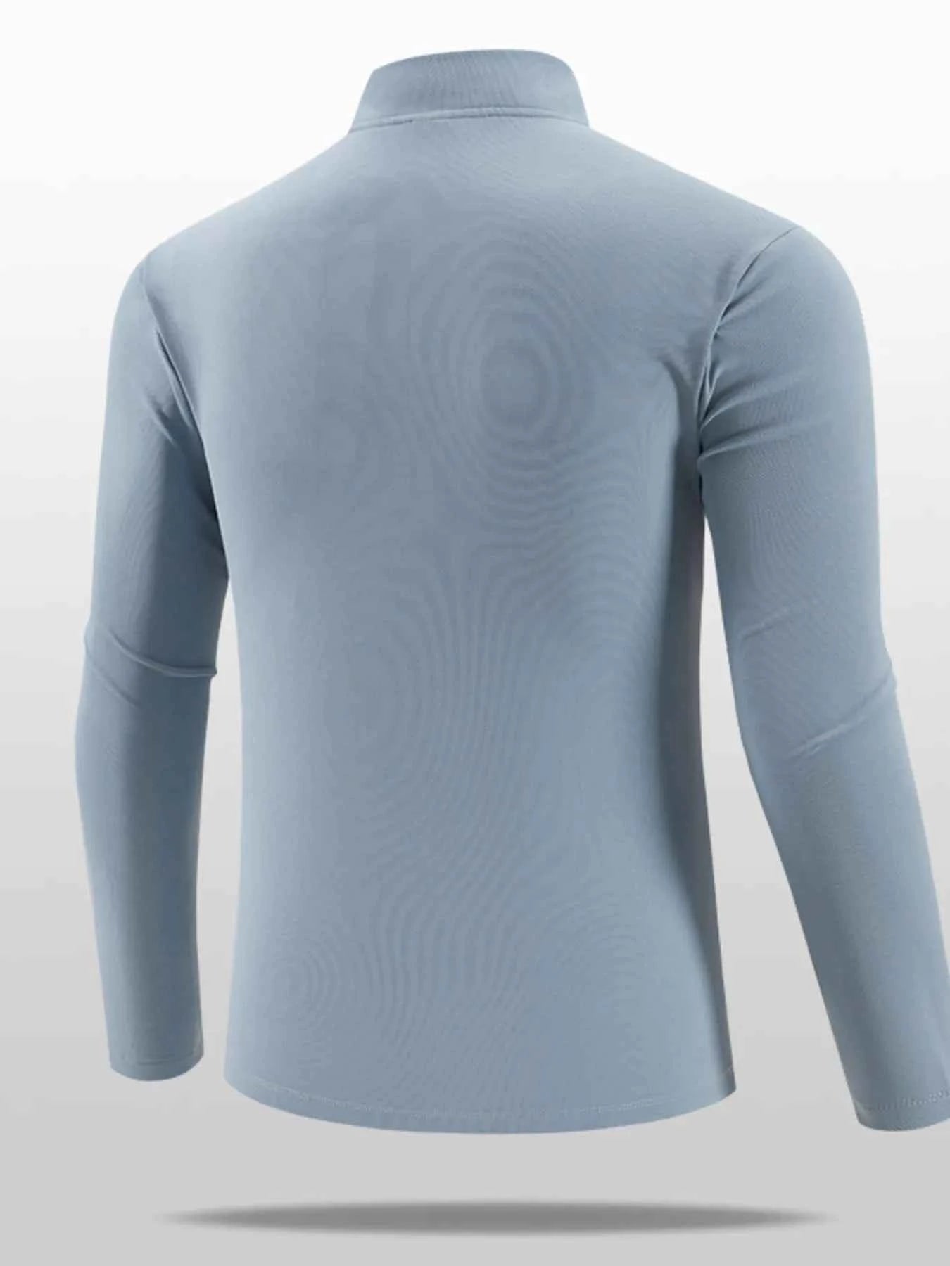 Men's Plus Size Quarter-Zip Long Sleeve Top