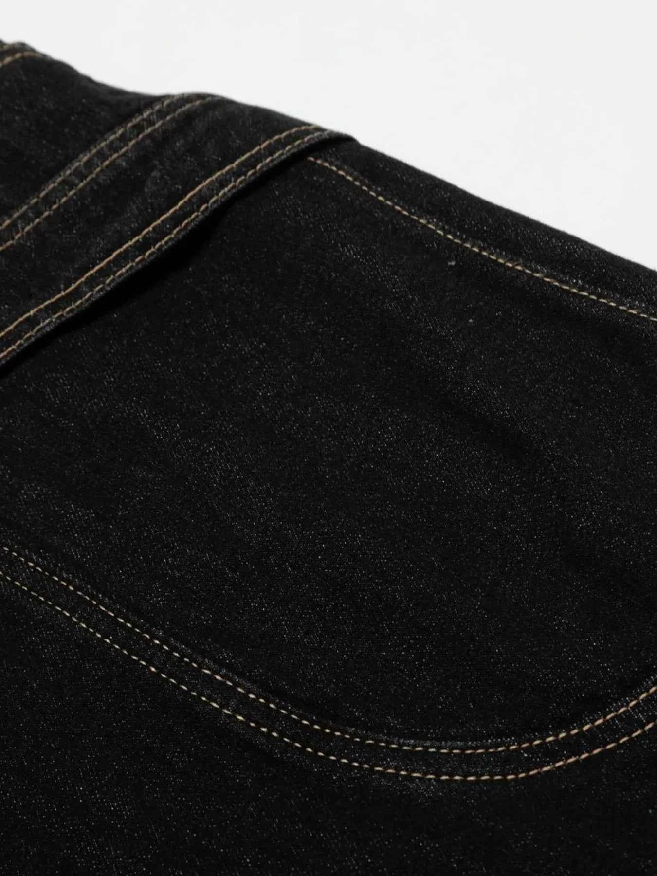 Men's Wide-Leg Denim Shorts with Contrast Stitching