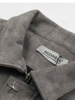 Men's Collared Neck Long Sleeve Jacket