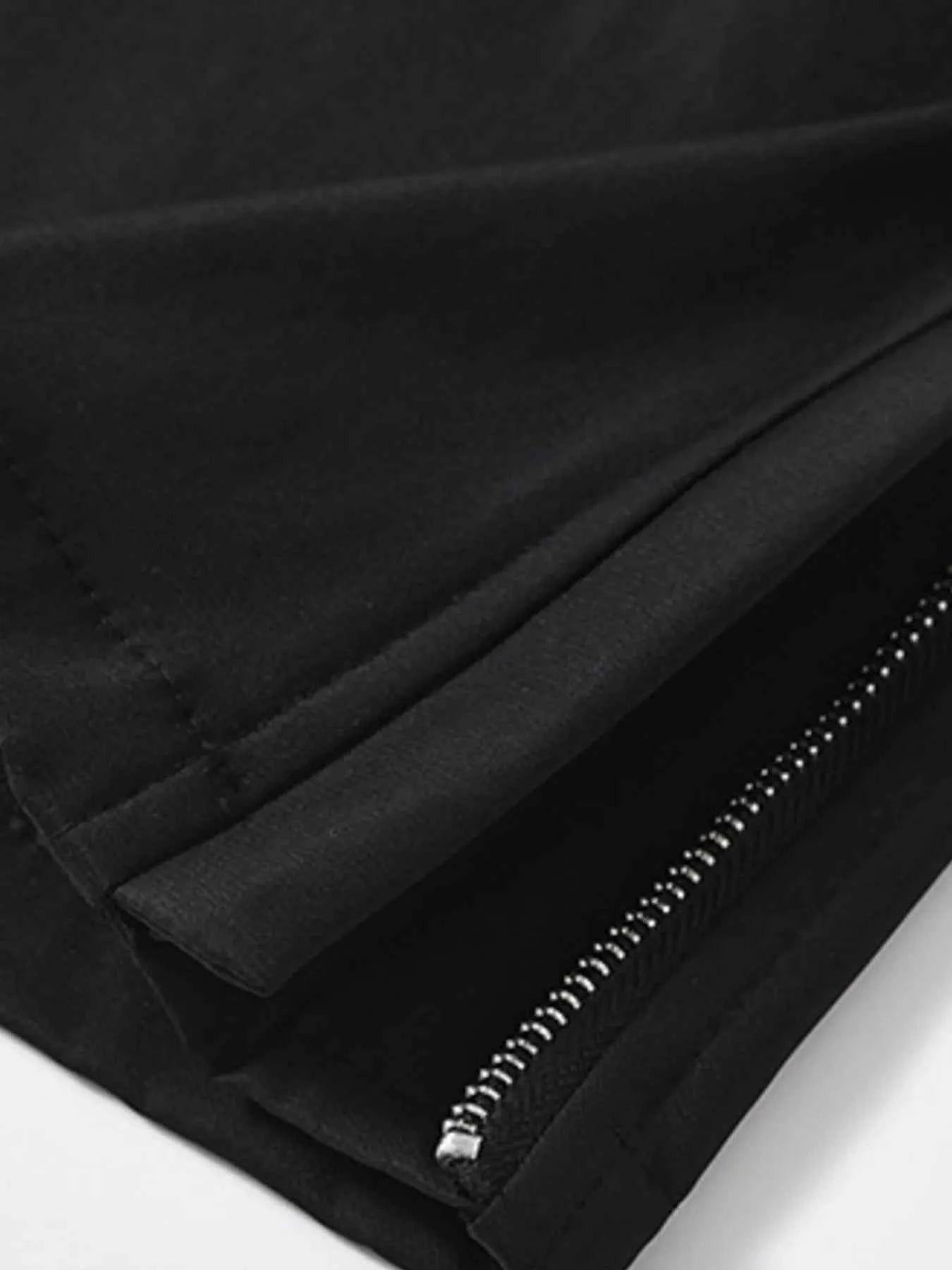 Men's Slim Straight Pants with Ruched Detail