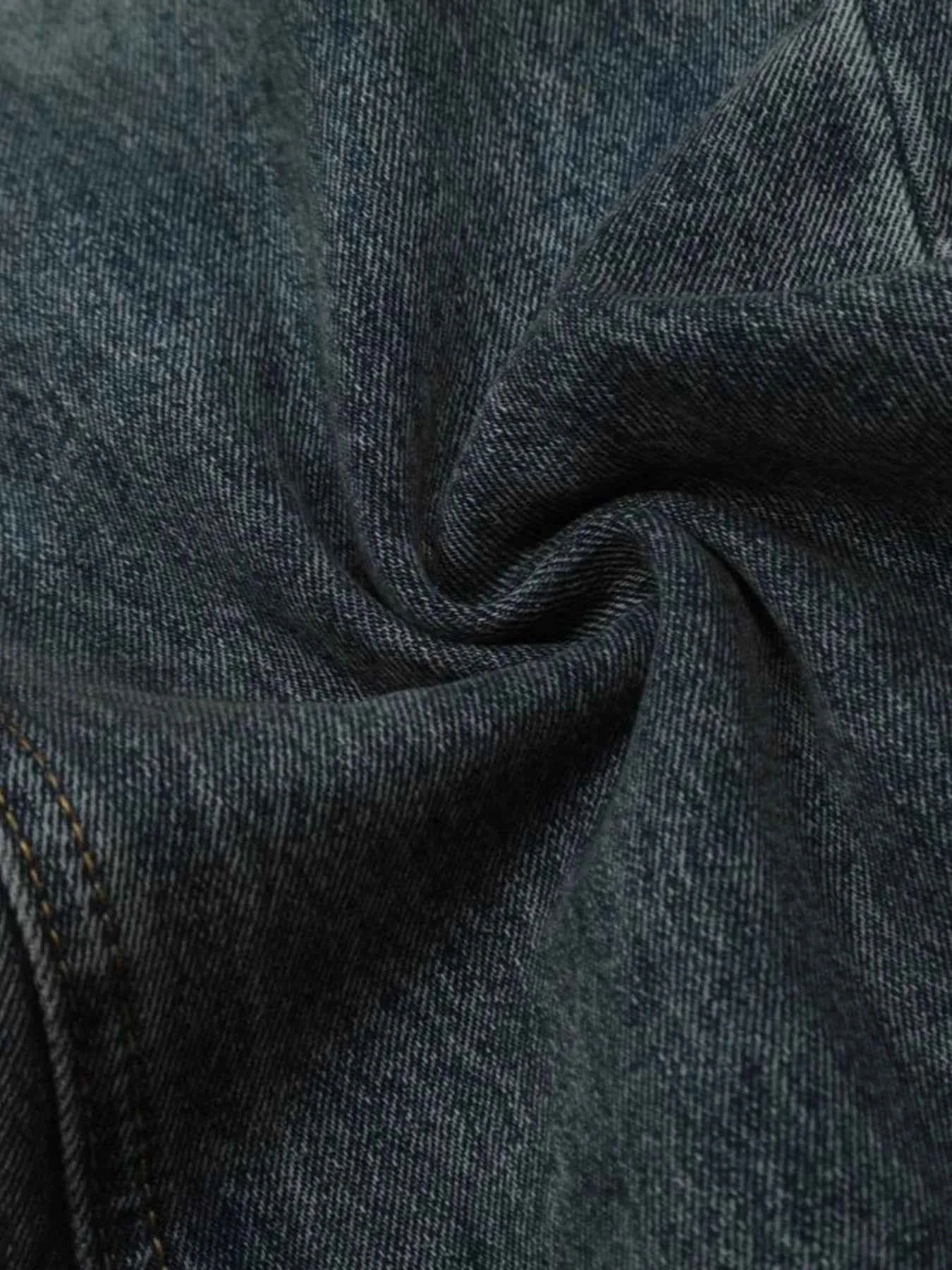 Men's Washed Distressed Wide-Leg Jeans