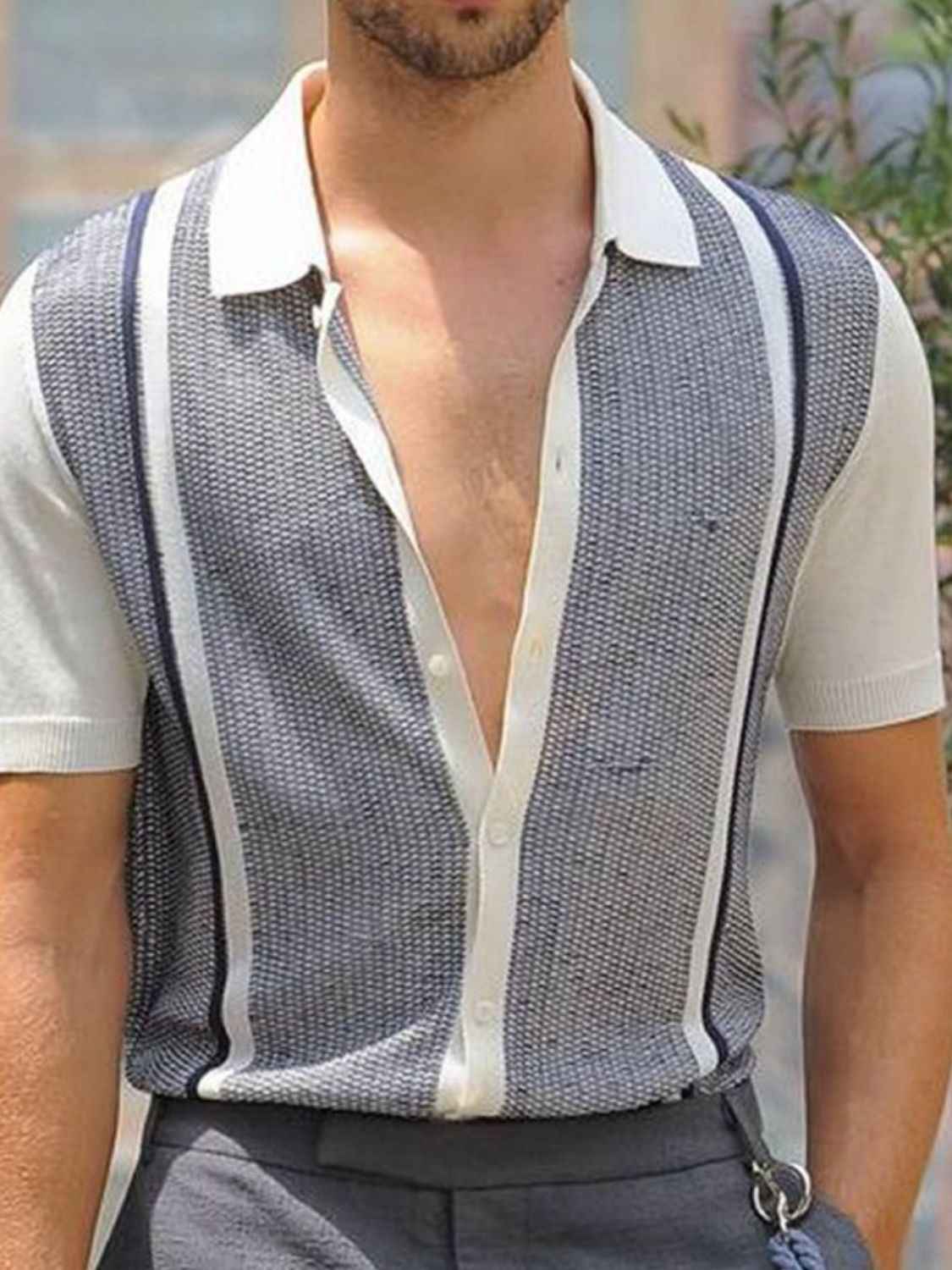 Men's Plus Size Button Up Short Sleeve Shirt