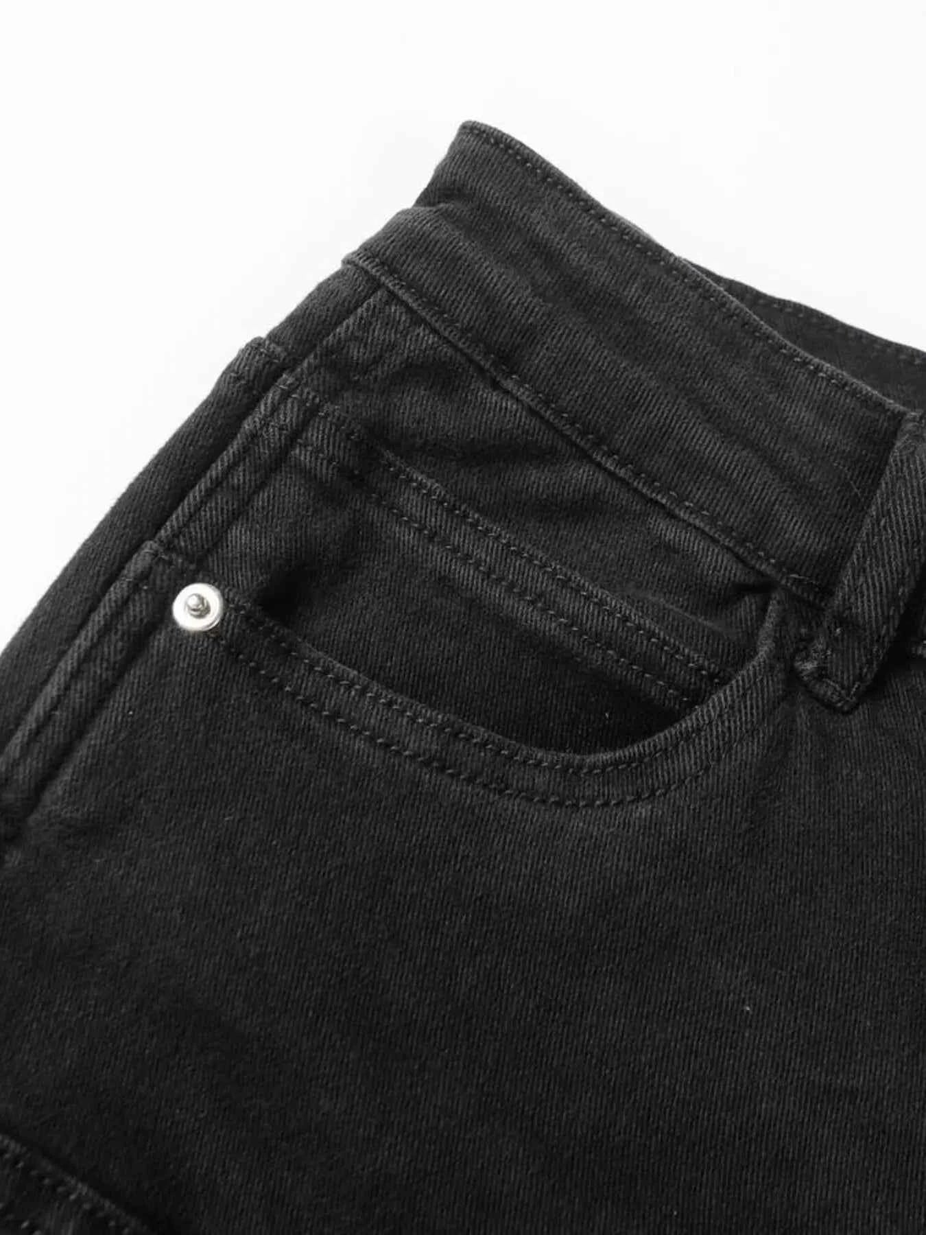 Men's High Waist Straight Leg Cargo Jeans