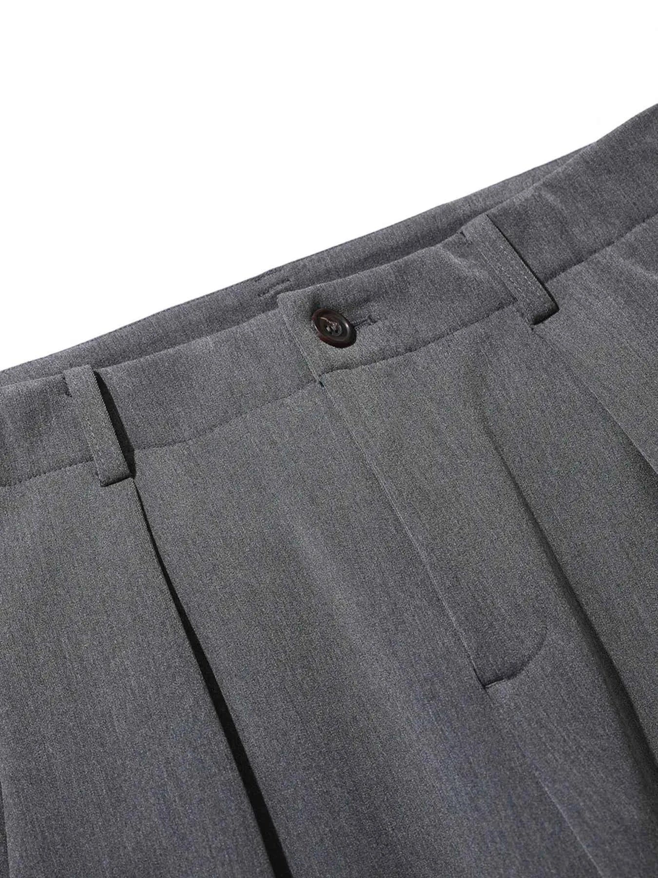 Men's High Waist Pleated Curved Pants