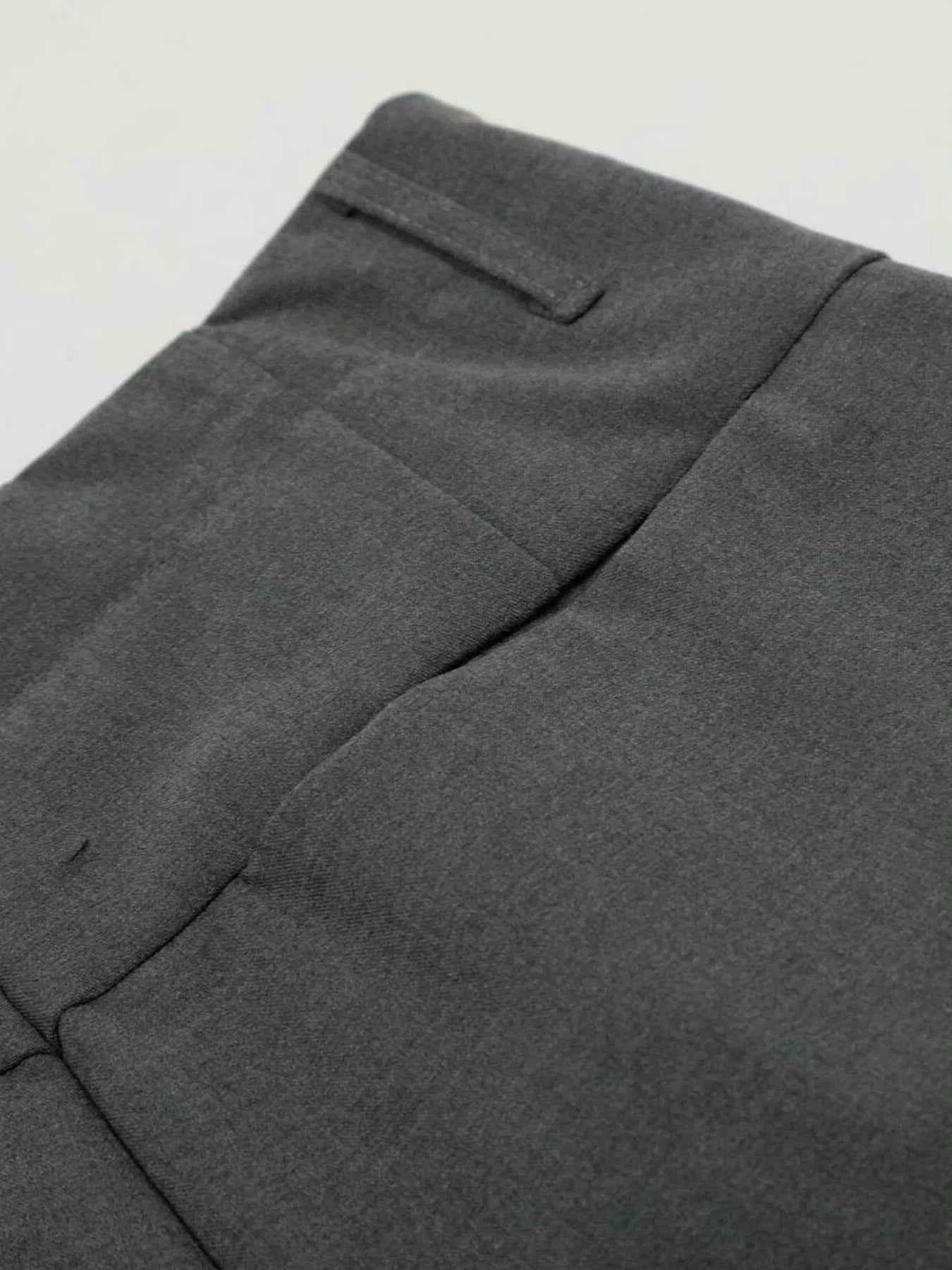 Men's High Waist Pleated Curved Pants