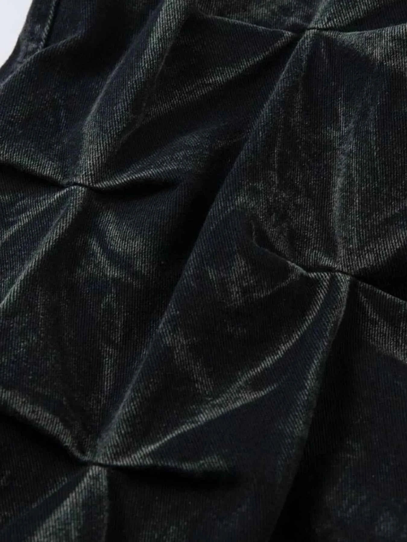 Men's Wide Leg Jeans with Ruched Detail