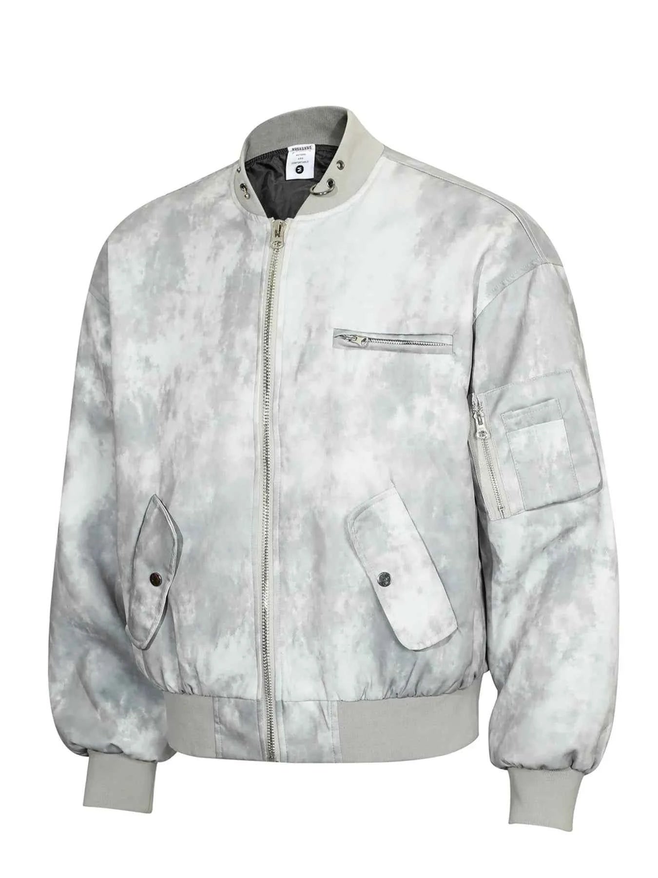 Men's Tie-Dye Zip-Up Bomber Jacket