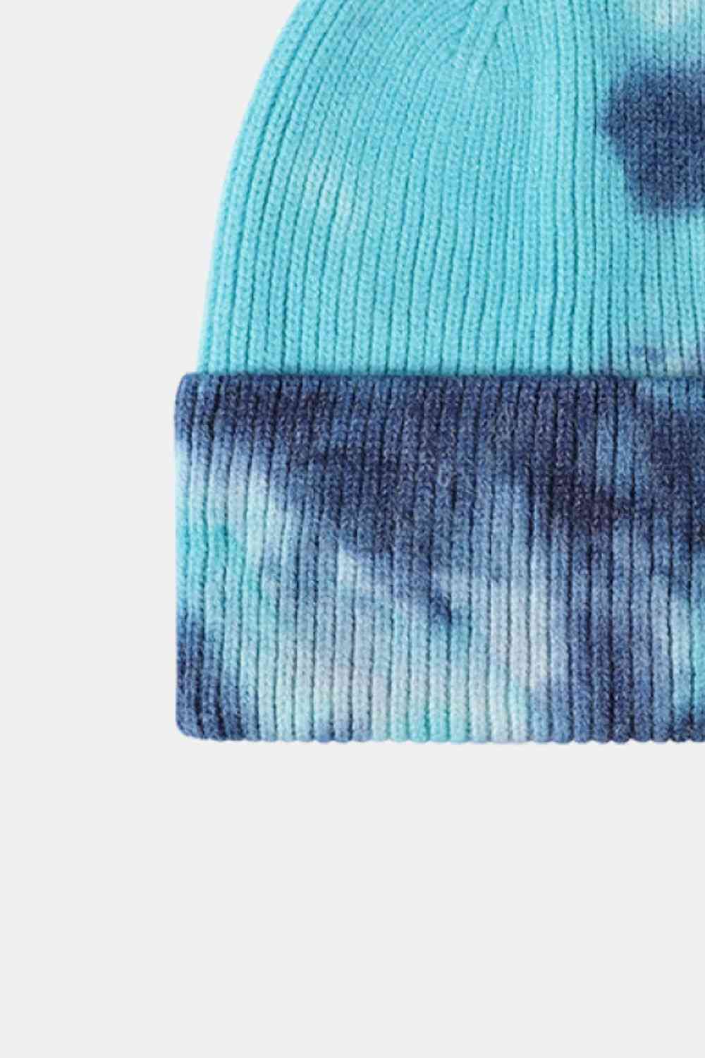 Tie-Dye Cuffed Rib-Knit Beanie Hat - Damned Threads