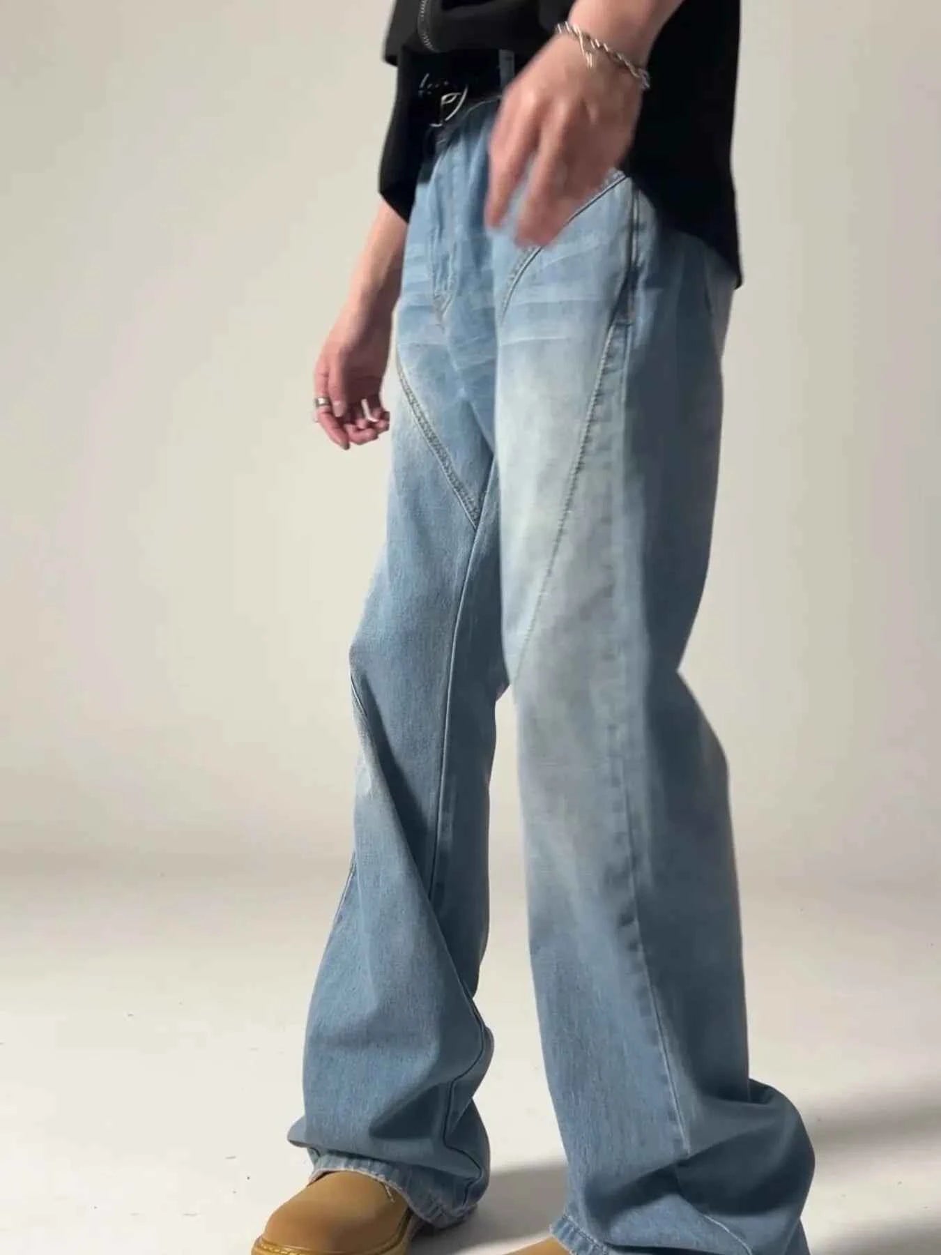 Men's Vintage Washed Wide Leg Jeans