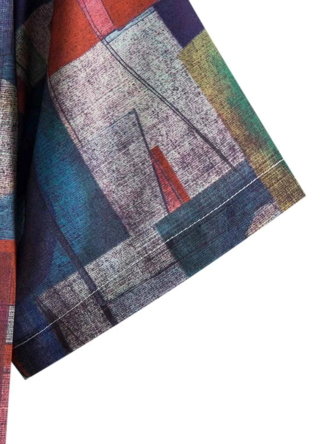 Men's Geometric Short Sleeve Button Down Shirt