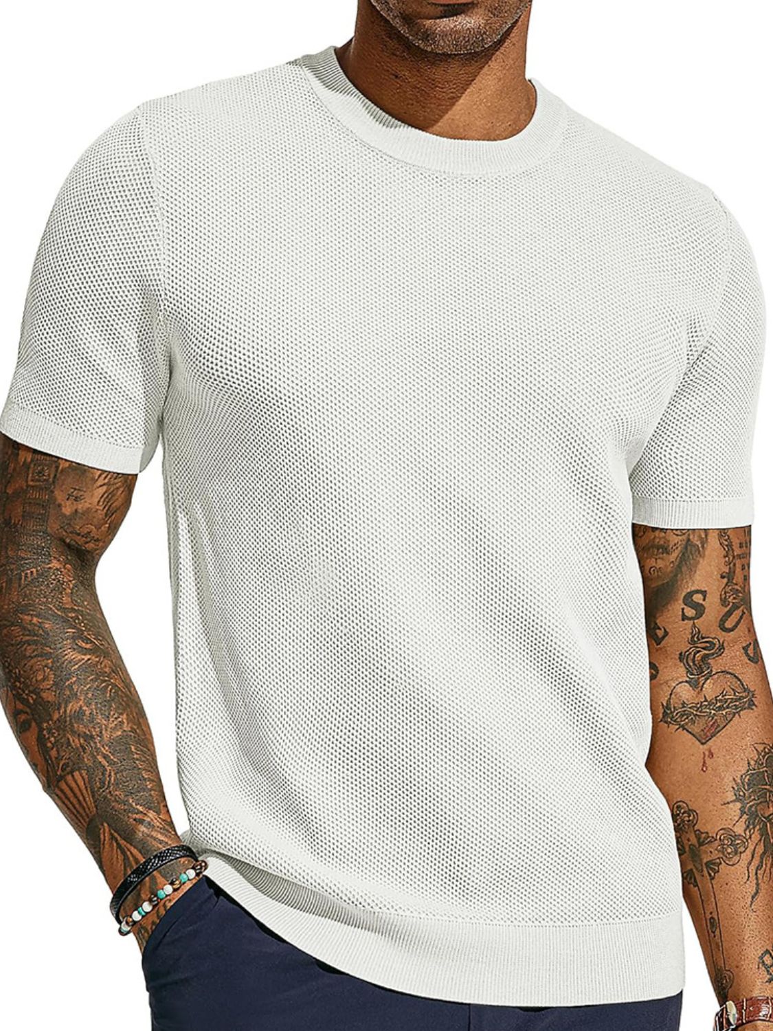 Men's Full Size Round Neck Short Sleeve T-Shirt Plus Size - Damned Threads