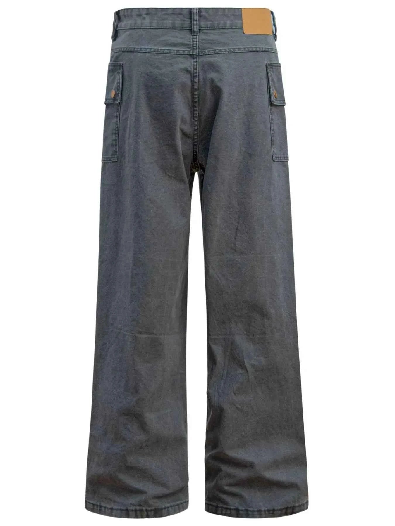 Men's Casual Cargo Wide Leg Pants with Multi-Pockets