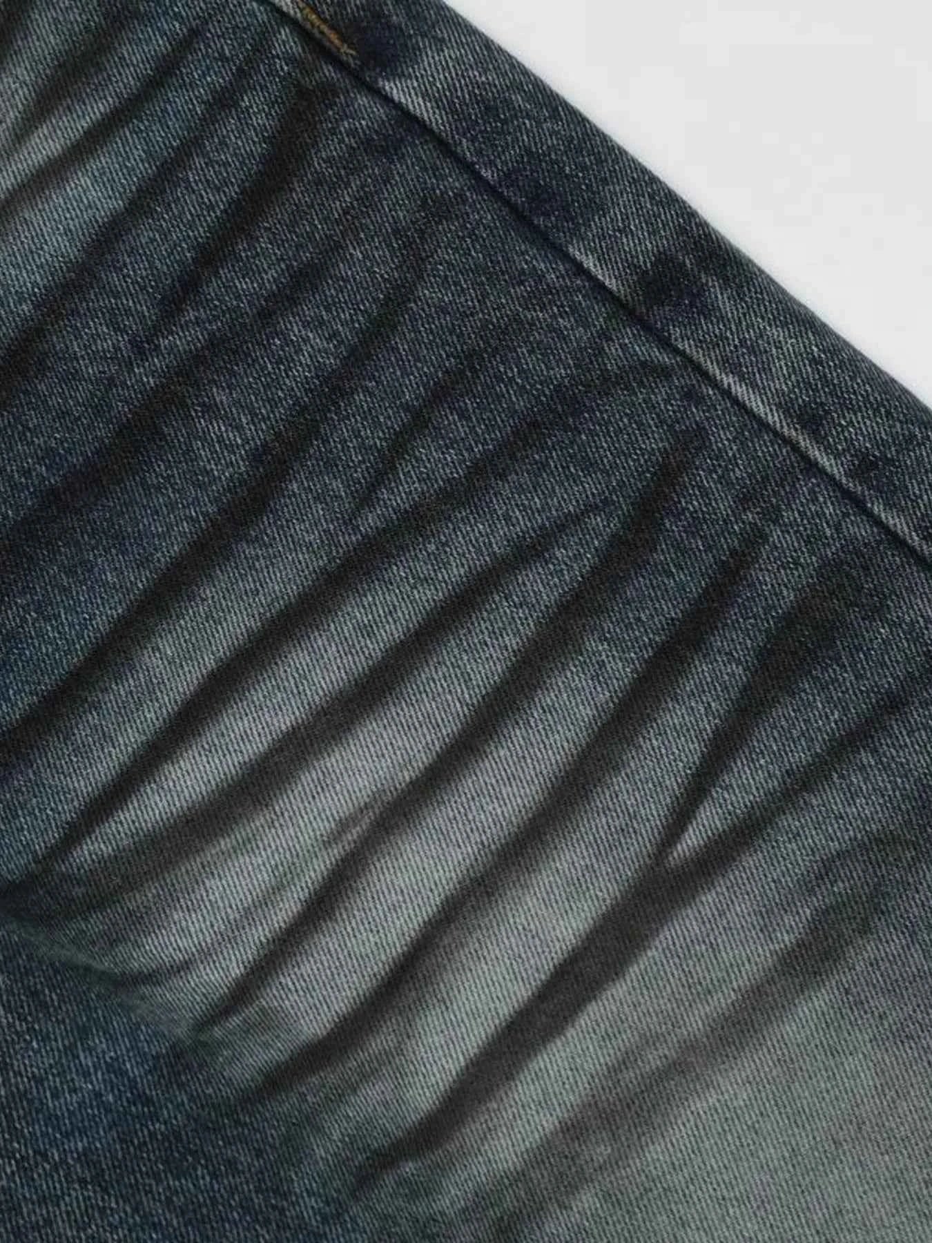 Men's Washed Distressed Wide-Leg Jeans