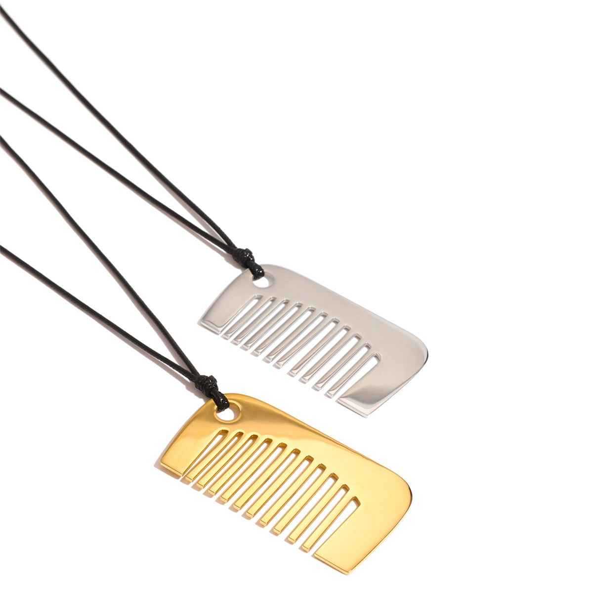 18K Gold-Plated Comb-Shaped Necklace - Damned Threads
