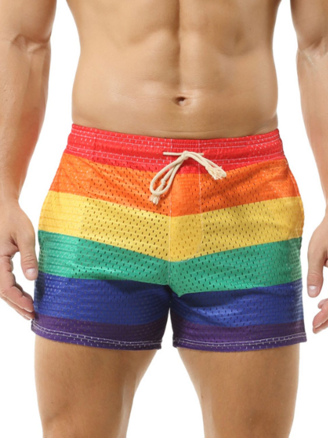Men's Color Block Drawstring Shorts - Damned Threads