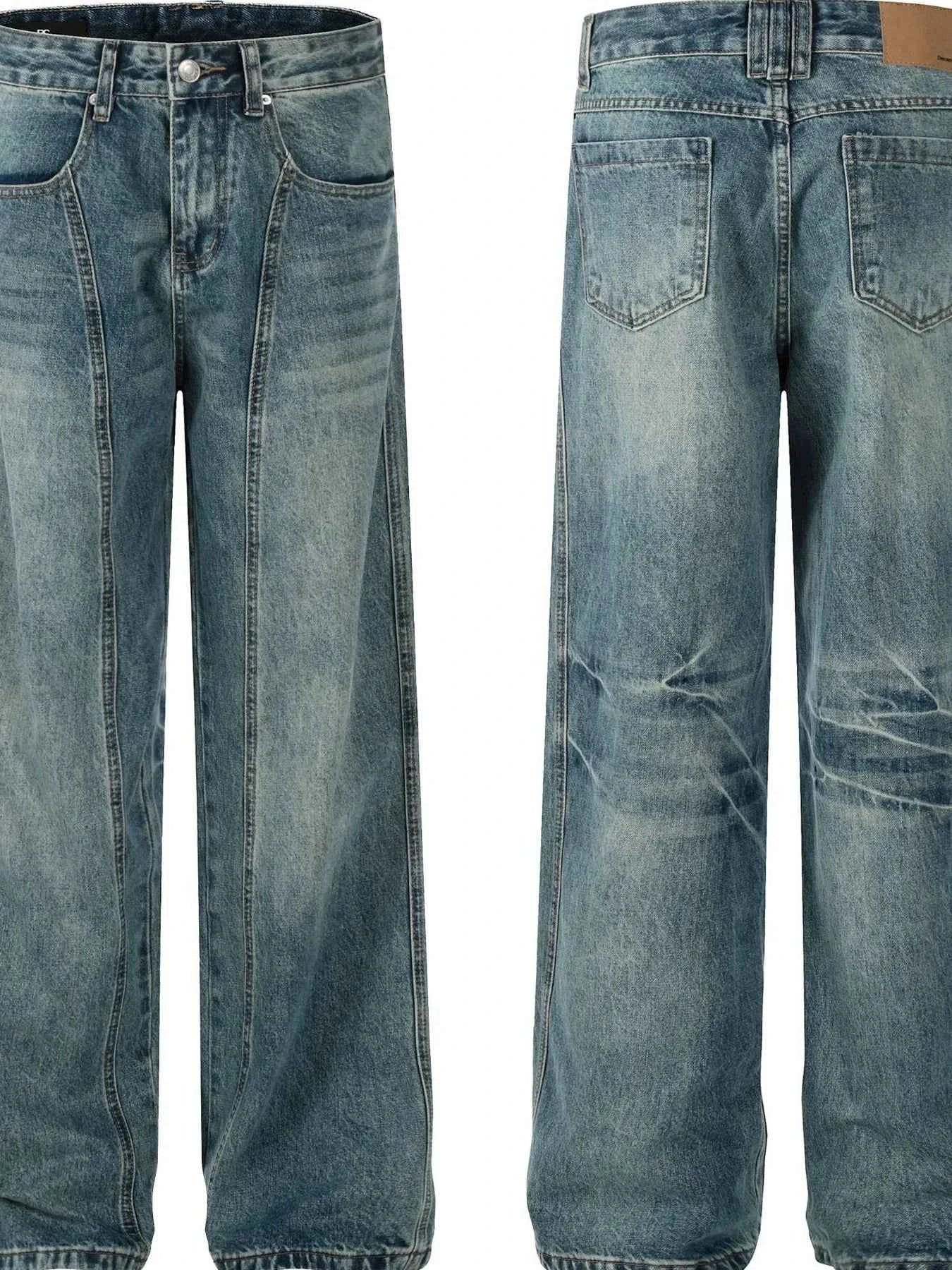 Men's Wash Wide Leg Jeans