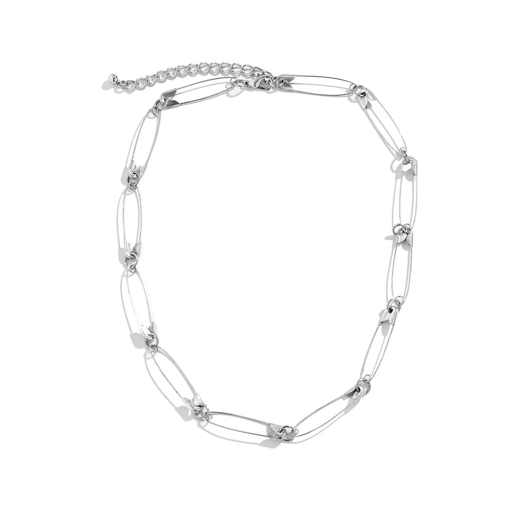 Safety Pin Chain Necklace - Damned Threads